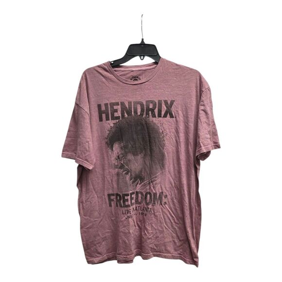 Authentic Hendrix Burgundy 100% Cotton Graphic Freedom Tee L - Picture 1 of 2